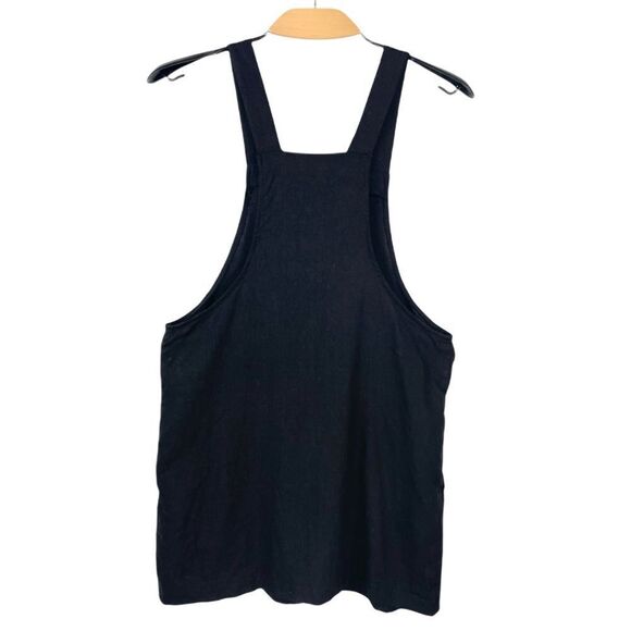 HEART & Hips Black Linen Blend Button Front Pinafore Dress Size S - Picture 4 of 5